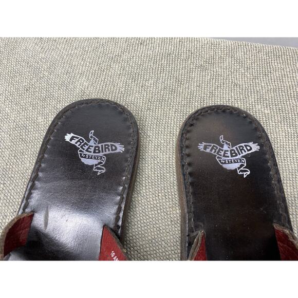 Freebird by Steven Vallarta Black Leather Thong Sandals Women's 10 Star Moon - Picture 5 of 9